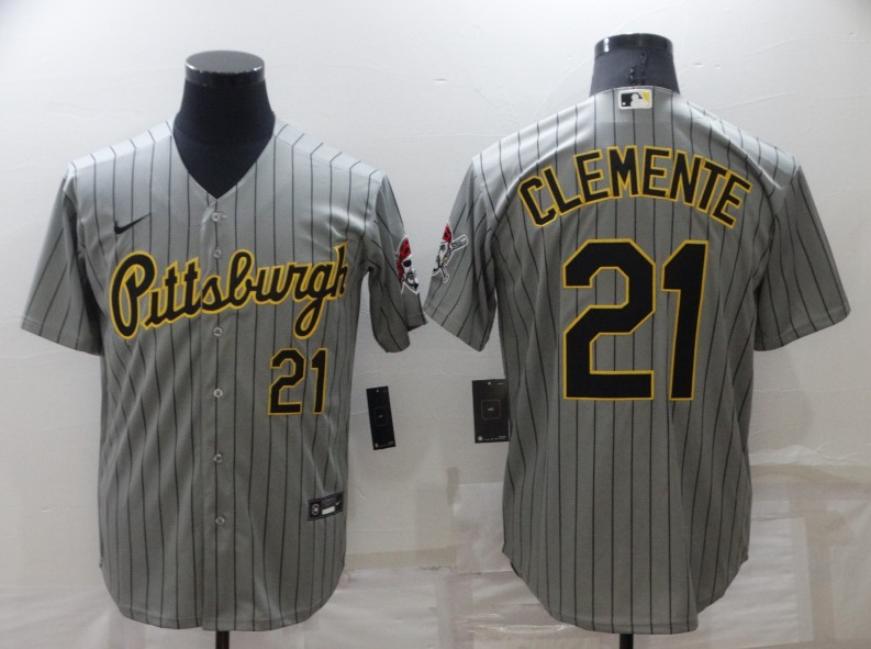 Men's Grey Pittsburgh Pirates ACTIVE PLAYER Custom Dark Cool Base Stitched Jersey